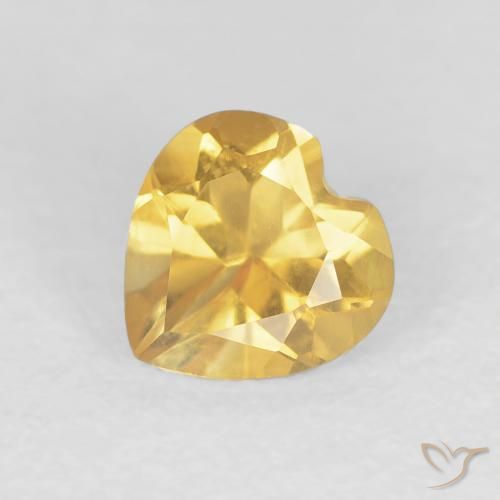0.73ct 天然 ミディアムゴールド シトリン, 心臓, VVS