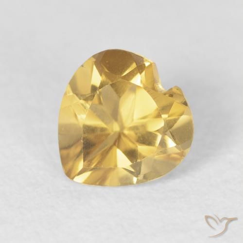 0.71ct 天然 ミディアムゴールド シトリン, 心臓, VVS