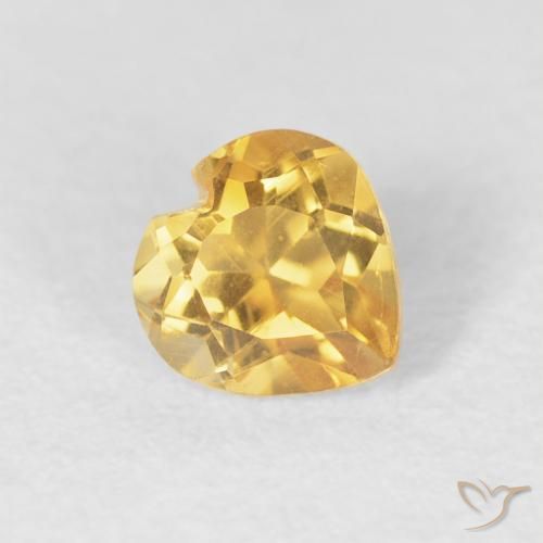 0.51ct 天然 ミディアムゴールド シトリン, 心臓, VS