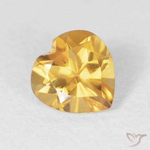 0.70ct 天然 ミディアムゴールド シトリン, 心臓, VVS