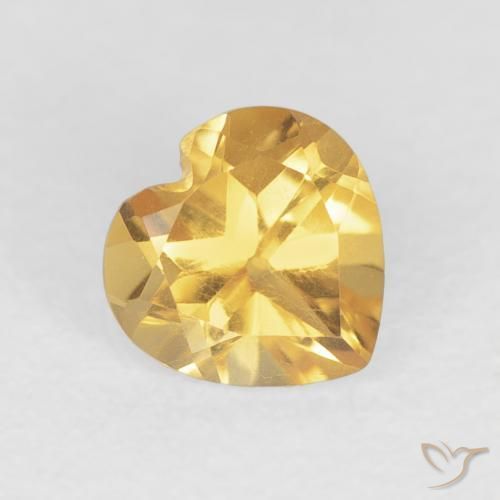 0.71ct 天然 ミディアムゴールド シトリン, 心臓, VS