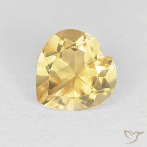0.75ct 天然 ミディアムゴールド シトリン, 心臓, VVS