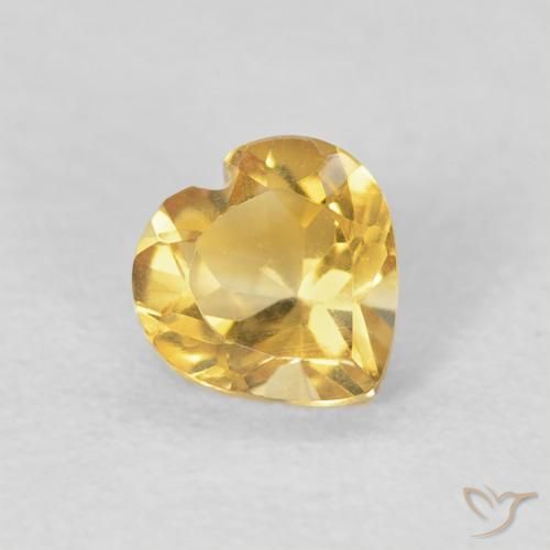 0.44ct 天然 ゴールド シトリン, 心臓, VVS