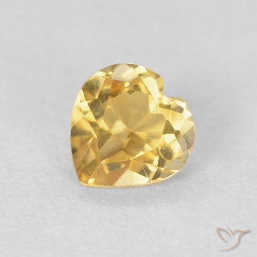 0.44ct 天然 ミディアムゴールド シトリン, 心臓, VVS