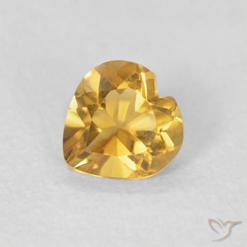 0.42ct 天然 濃いゴールド シトリン, 心臓, VVS