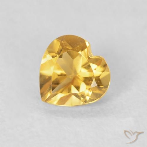 0.43ct 天然 明るいゴールド シトリン, 心臓, VVS