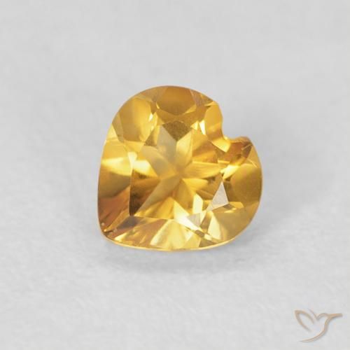 0.38ct 天然 ゴールドオレンジ シトリン, 心臓, VVS