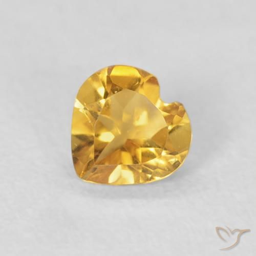 0.36ct 天然 明るいゴールド シトリン, 心臓, VVS