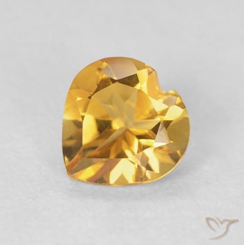 0.72ct 天然 Medium Light-Golden シトリン, 心臓, VVS-VS