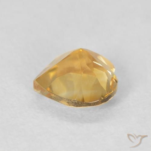 0.72カラットの天然Medium Light-Goldenシトリン、心臓、VVS-VS
