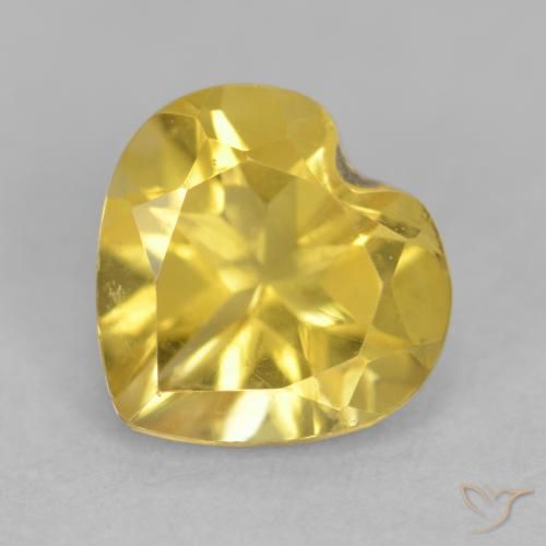 0.63ct 天然 ゴールド シトリン, 心臓, VVS-VS