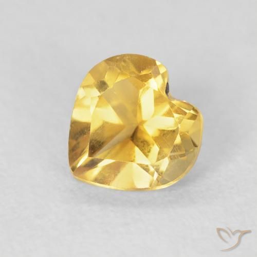 0.72ct 天然 濃いゴールド シトリン, 心臓, VVS-VS
