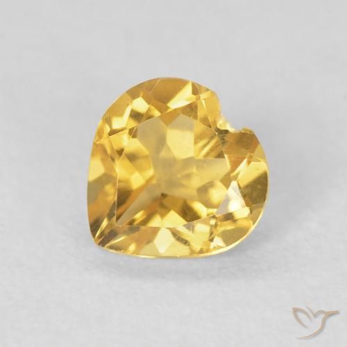 0.66ct 天然 ゴールド シトリン, 心臓, VVS-VS