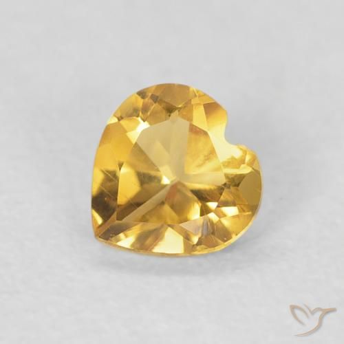 0.35ct 天然 ミディアムゴールド シトリン, 心臓, VVS-VS