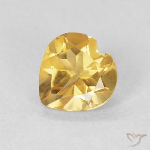 0.69ct 天然 ゴールド シトリン, 心臓, VVS-VS