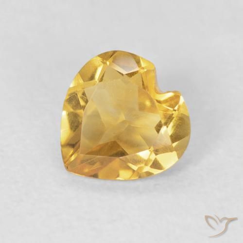 0.62ct 天然 濃いゴールド シトリン, 心臓, VVS-VS
