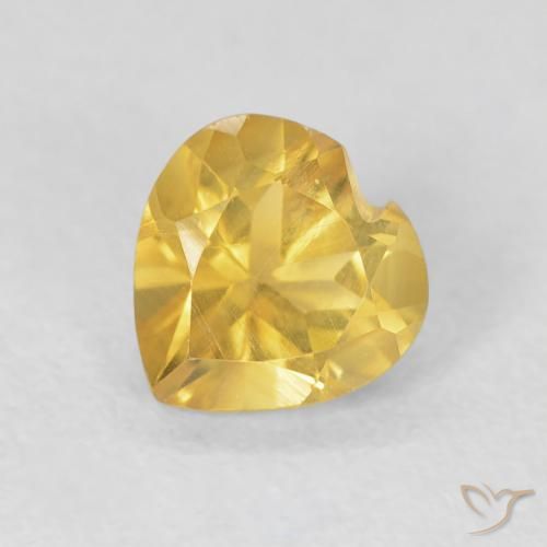 0.75ct 天然 濃いゴールド シトリン, 心臓, VVS-VS