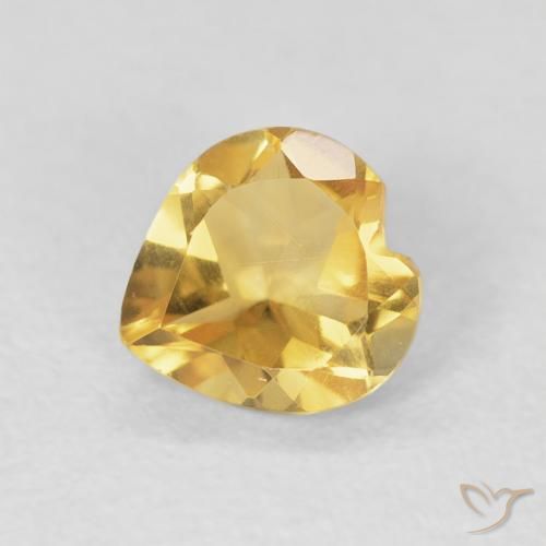 0.64ct 天然 Medium Light-Golden シトリン, 心臓, VVS-VS