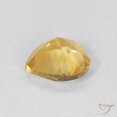 0.64カラットの天然Medium Light-Goldenシトリン、心臓、VVS-VS