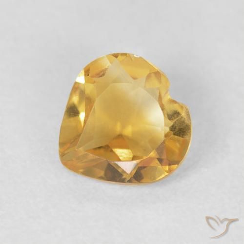 0.66ct 天然 ゴールドオレンジ シトリン, 心臓, VVS-VS