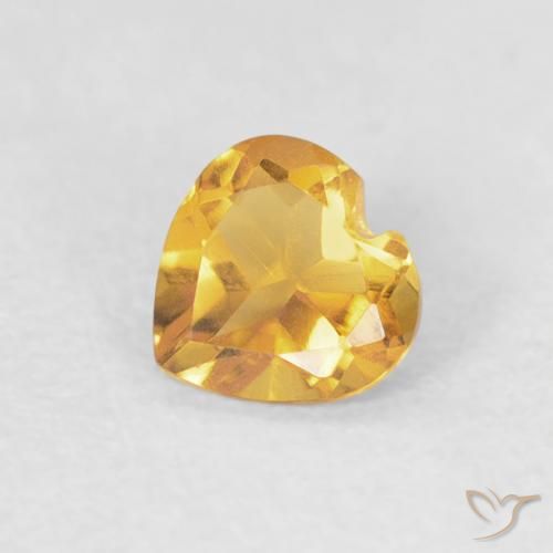 0.39ct 天然 明るいゴールド シトリン, 心臓, VVS-VS