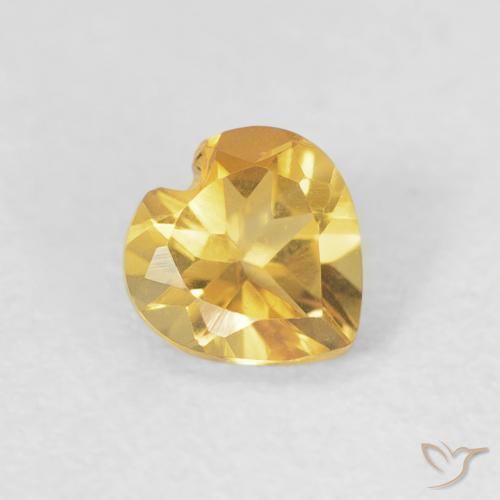 0.38ct 天然 明るいゴールド シトリン, 心臓, VVS-VS