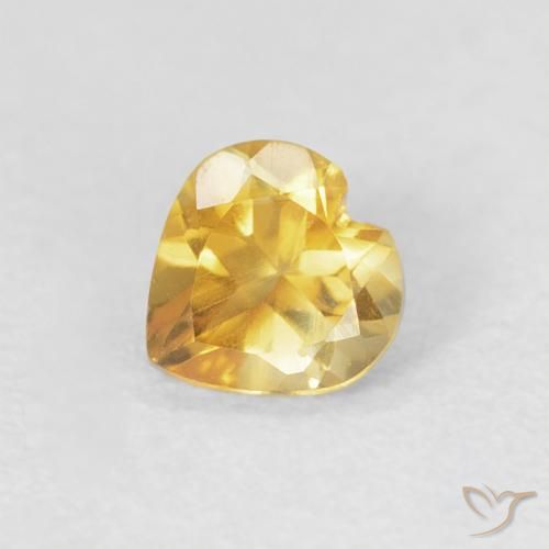0.38ct 天然 ミディアムゴールデン シトリン, 心臓, VVS-VS