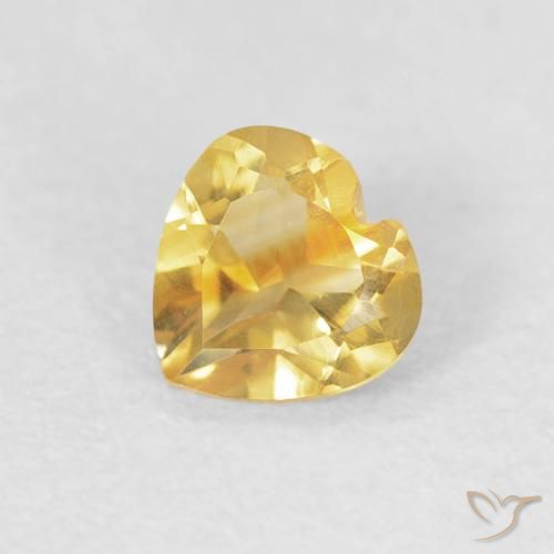 0.42ct 天然 ゴールドオレンジ シトリン, 心臓, VVS-VS