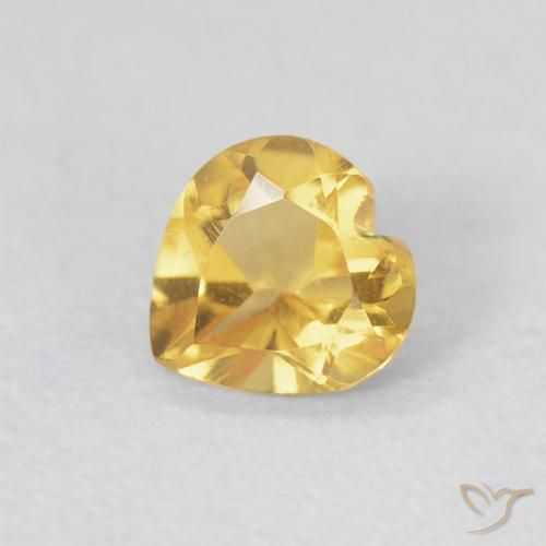 0.42ct 天然 ゴールドオレンジ シトリン, 心臓, VVS-VS