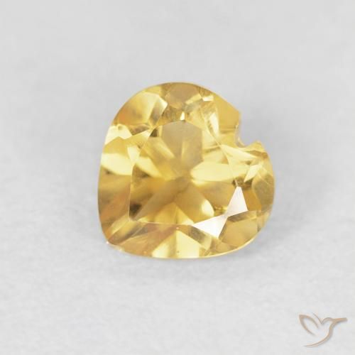 0.48ct 天然 ゴールド シトリン, 心臓, VVS-VS