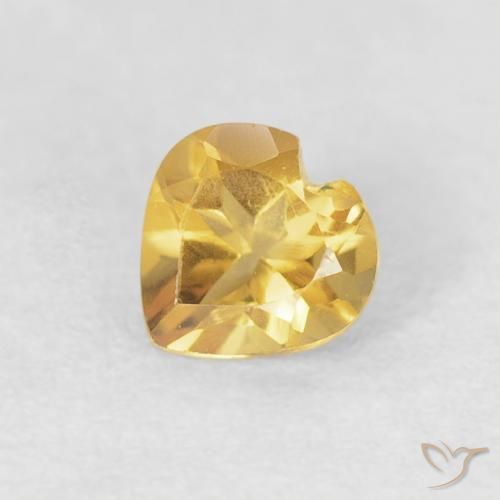 0.39ct 天然 ミディアムゴールデン シトリン, 心臓, VVS-VS