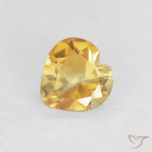 0.42ct 天然 明るいゴールド シトリン, 心臓, VVS-VS