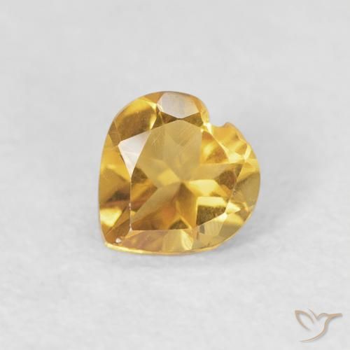 0.34ct 天然 ゴールド シトリン, 心臓, VVS-VS