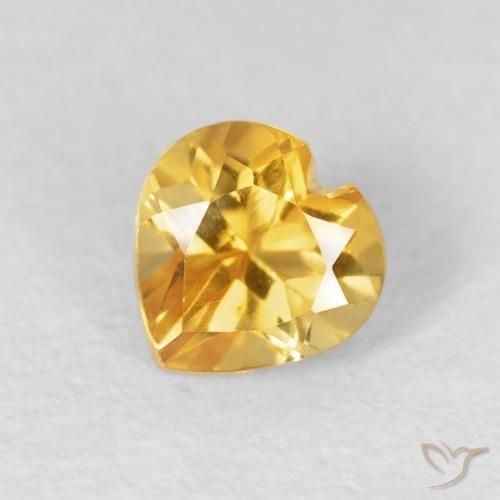 0.56ct 天然 ゴールド シトリン, 心臓, VVS
