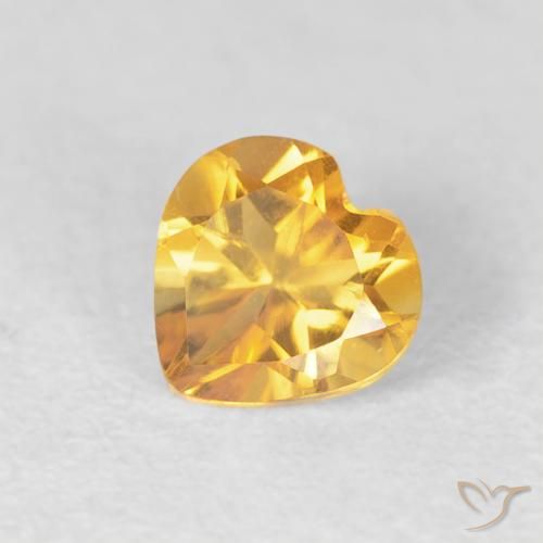 0.41ct 天然 ダークゴールデン シトリン, 心臓, VVS