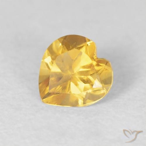 0.42ct 天然 ミディアムゴールデン シトリン, 心臓, VVS