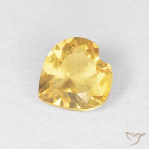 0.34ct 天然 薄いゴールド シトリン, 心臓, VVS