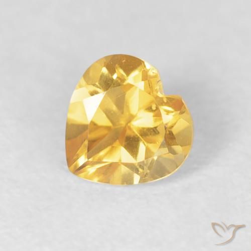 0.45ct 天然 薄いゴールド シトリン, 心臓, VVS