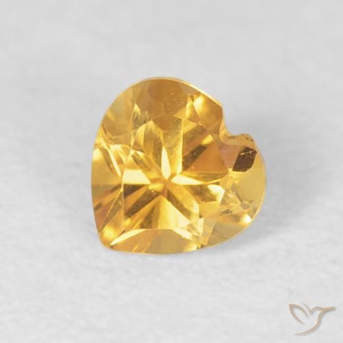 0.45ct 天然 ゴールド シトリン, 心臓, VVS