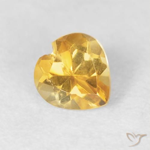 0.45ct 天然 ゴールド シトリン, 心臓, VVS