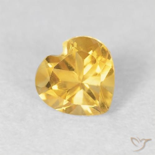 0.46ct 天然 ミディアムゴールデン シトリン, 心臓, VVS