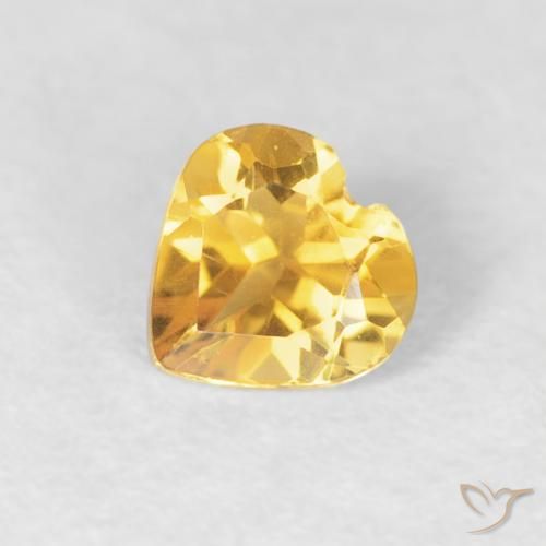0.38ct 天然 ゴールドオレンジ シトリン, 心臓, VVS