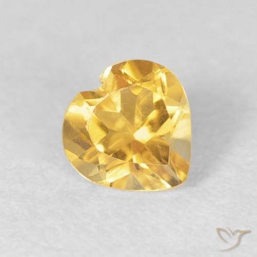 0.45ct 天然 ゴールドオレンジ シトリン, 心臓, VVS