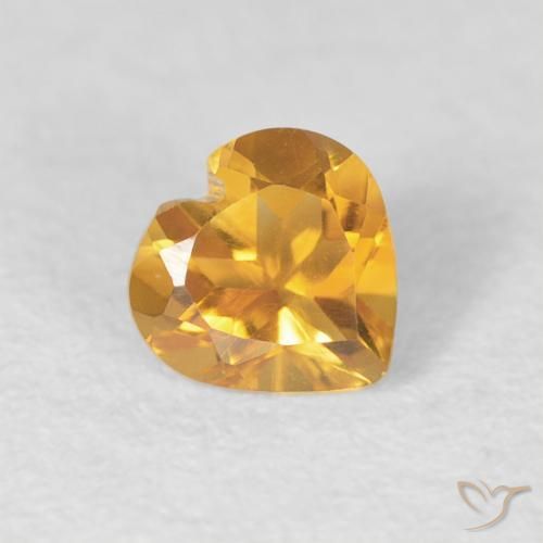 0.40ct 天然 ダークゴールデン シトリン, 心臓, VVS