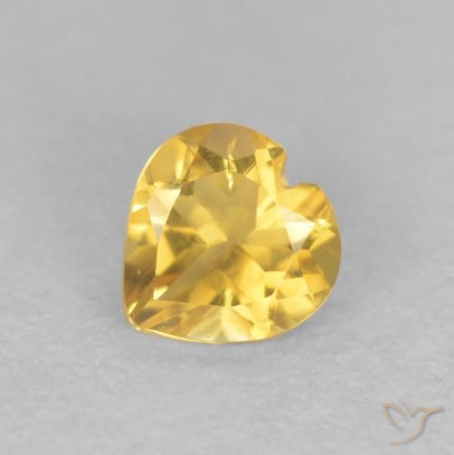0.35ct 天然 ゴールドオレンジ シトリン, 心臓, VVS