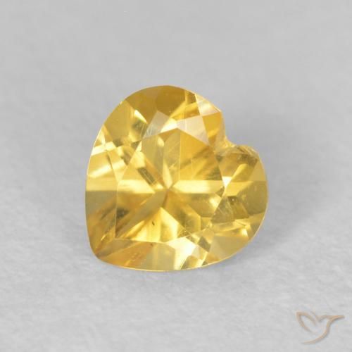 0.42ct 天然 ゴールドオレンジ シトリン, 心臓, VVS