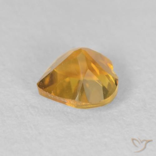0.43カラットの天然Medium Light Orange-Goldシトリン、心臓、VVS