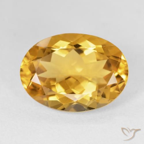 11.61ct 天然 ゴールドオレンジ シトリン, 楕円形, VVS