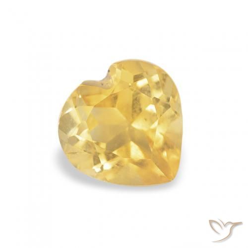 0.50ct 天然 ミディアムゴールド シトリン, 心臓, VS