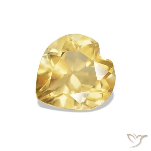 0.63ct ライトイエロー シトリン, 心臓, VVS-VS